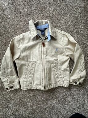 Ralph Lauren Cream Zip-Up Jean Jacket for Kids
